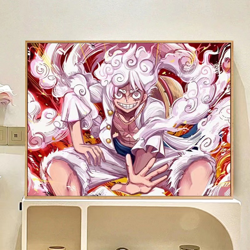 Lufei de cinco velocidades de una pieza digital de pintura al óleo de bricolaje relleno de color de pintura hecha a mano pintura al óleo de acrílico al por mayor