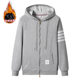 Cardigan Sweater Men's Spring and Autumn Fashionable Loose Four Bar Jacket Couple's Fashion Sports Casual Top Men's Wear