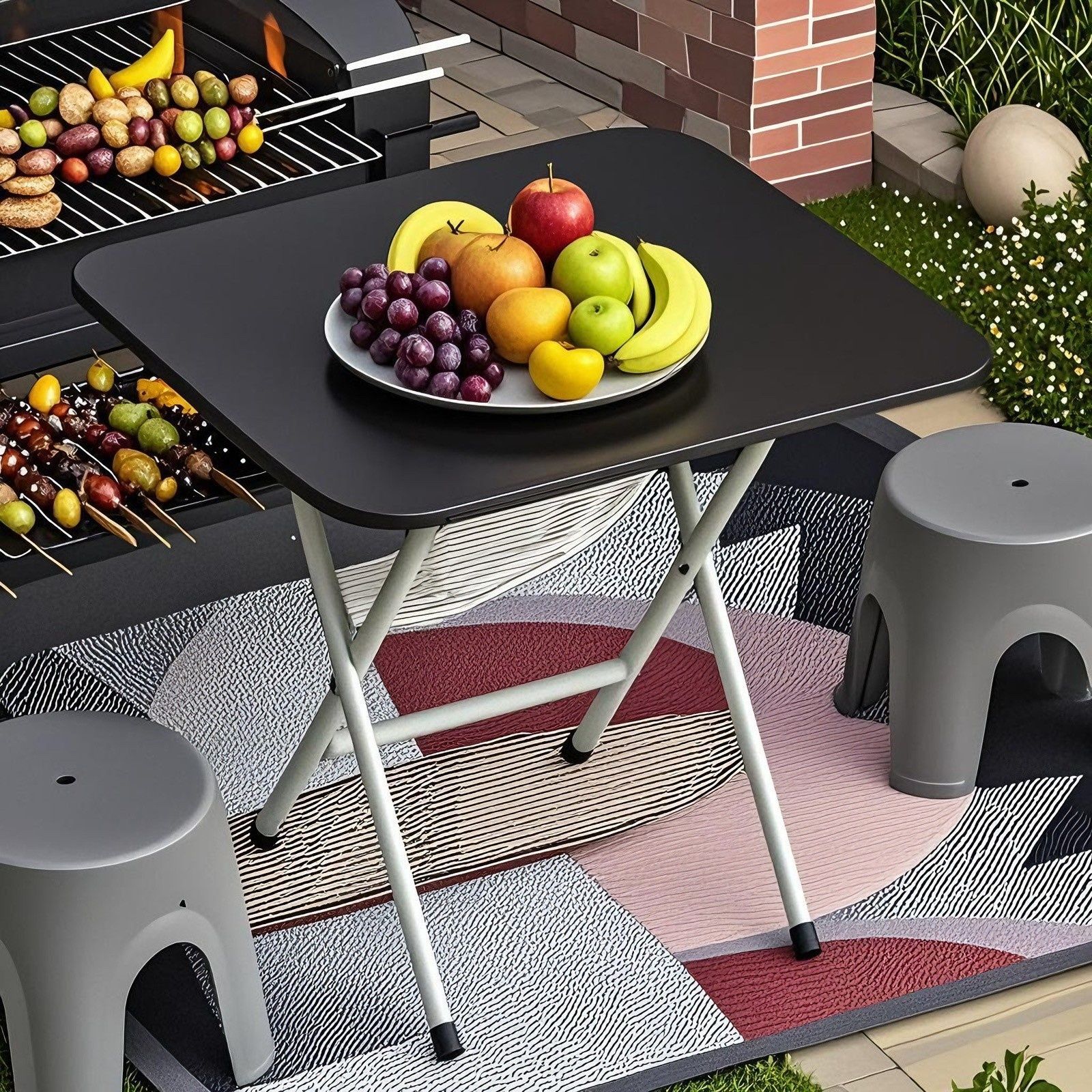 고급 블랙 + 원형 튜브 도장 다리 [58X40X50CM]