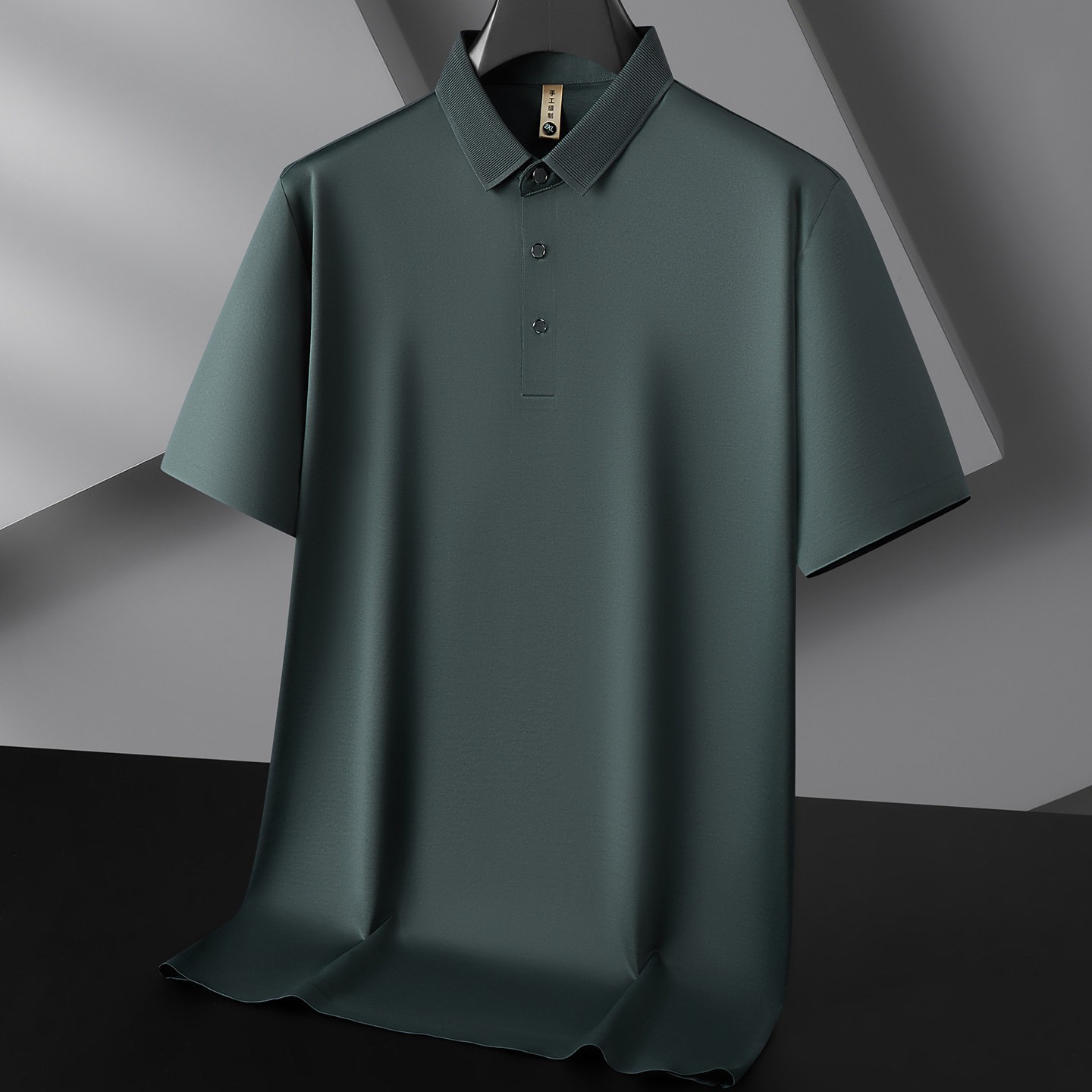 Fat Brother 2026 Middle-Aged Men's Plus-Size Acetate Short-Sleeve T-Shirt Summer Dad Style Light Luxury Non-Iron Half-Sleeve Polo Shirt