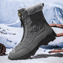 跨境外贸雪地靴男冬季加绒加厚东北高帮棉靴户外高筒大码马丁靴子