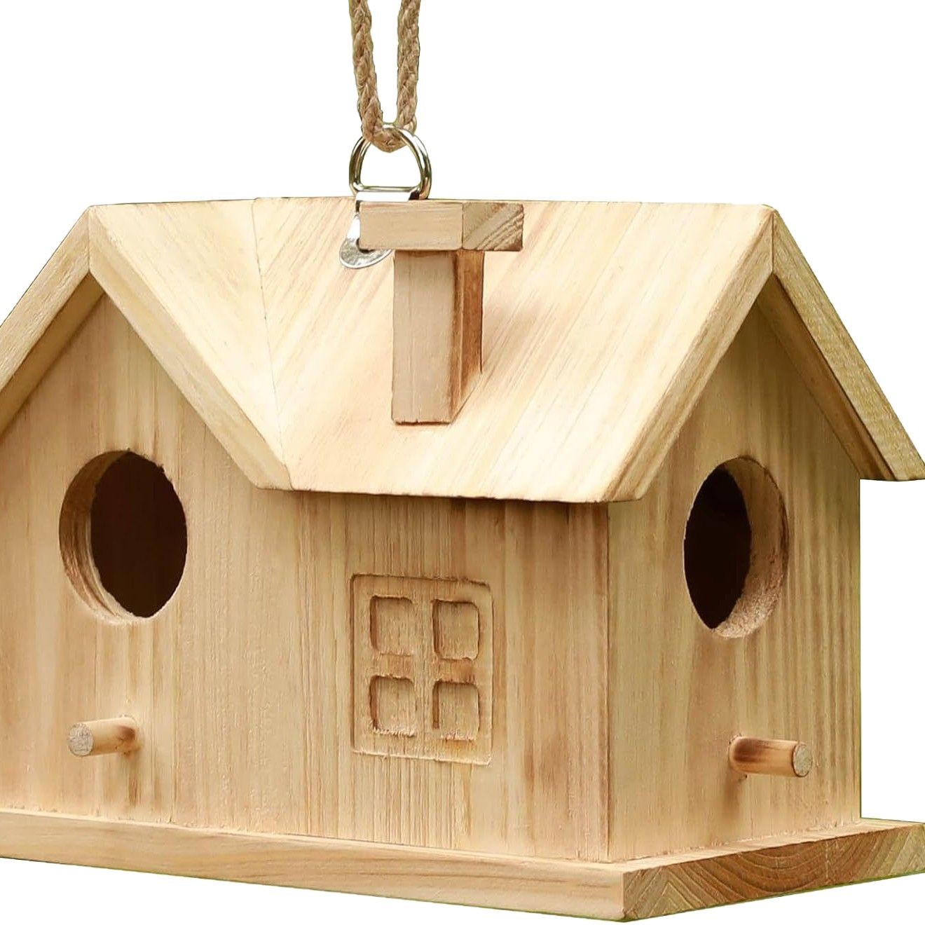 Madera nido de pájaros transfronterizo jardín al aire libre decoración nido de pájaros madera maciza pequeña casa de pájaros domésticos artículos de pájaros