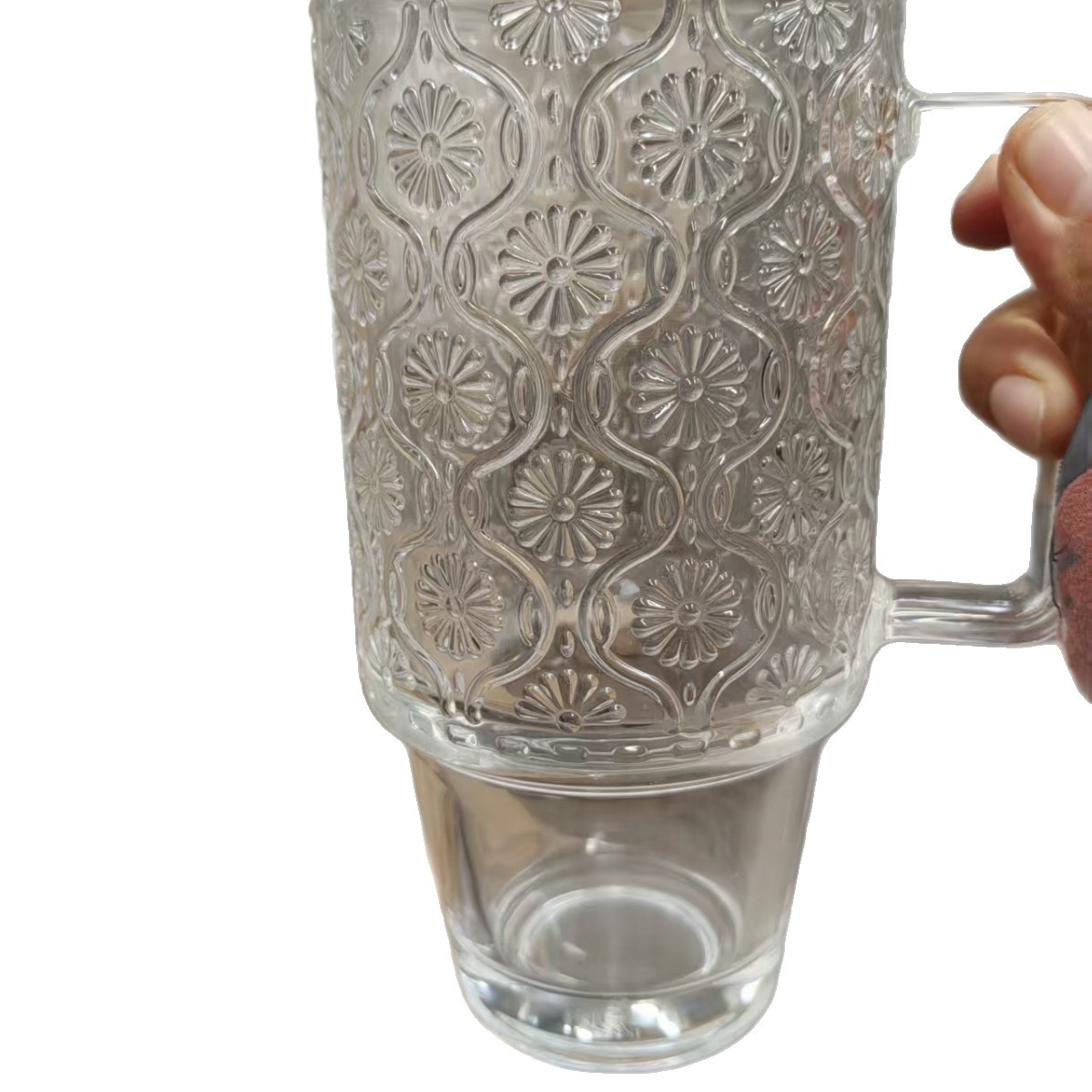 Taza de agua de vidrio de 20oz taza de jugo de Amazon de gran capacidad más tapa de plástico tapa de madera botella de vidrio de 730ml