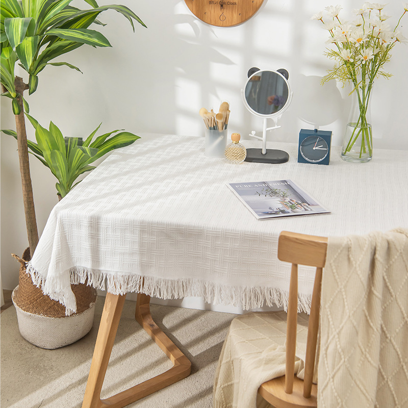Retro ins estilo mantel de alto grado mantel de algodón Lino encaje tela de fondo mesa de comedor mesa rectangular tocador mesa de café paño