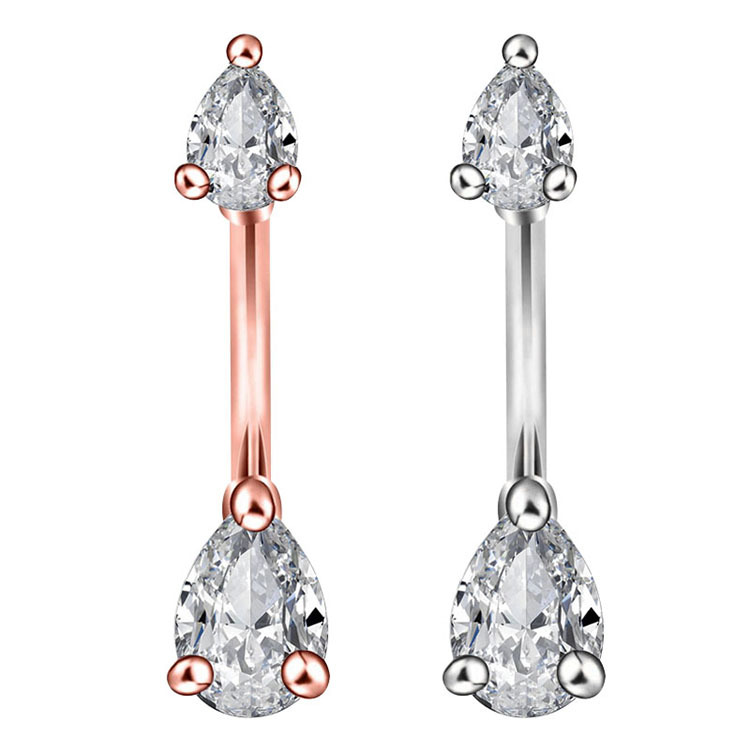 Pointed labret stud close-up product detail