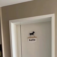 INS Nordic style decorative small hanging flag Dachshund Hello letter small hanging painting shooting props canvas hanging painting