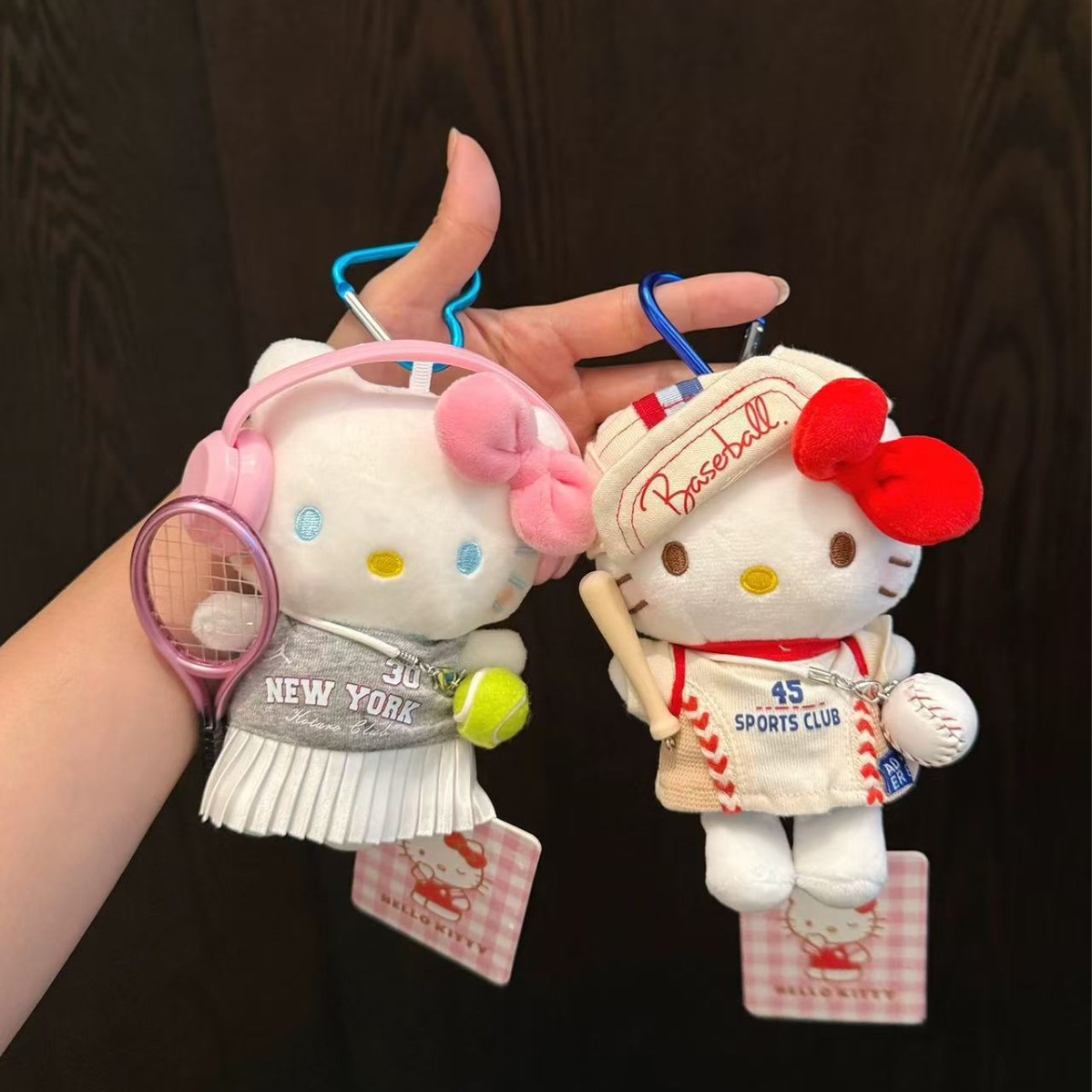 Authentic Tennis Hello Kitty Bag Pendant Hellokitty Keychain Plush Doll Cute Doll Gift