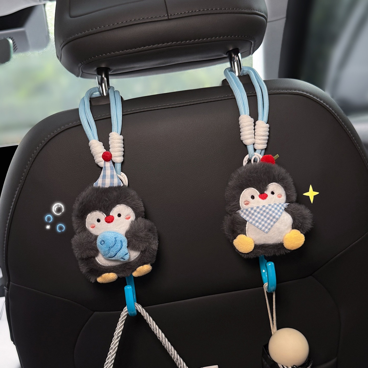 2026 Penguin Car Tissue Holder, Hanging Tissue Box for Front and Rear Car Seats, Cute Car Hook for Women