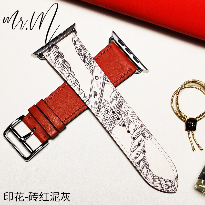 Suitable for Apple Watch Straps, New Apple Watch 11 Genuine Leather Sports Apple Watch S10 Strap 46 Customized