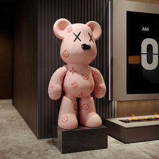 Large Violent Bear Floor Ornament for Living Room Tv Cabinet, High-End Home Decor, Light Luxury Large Figurine