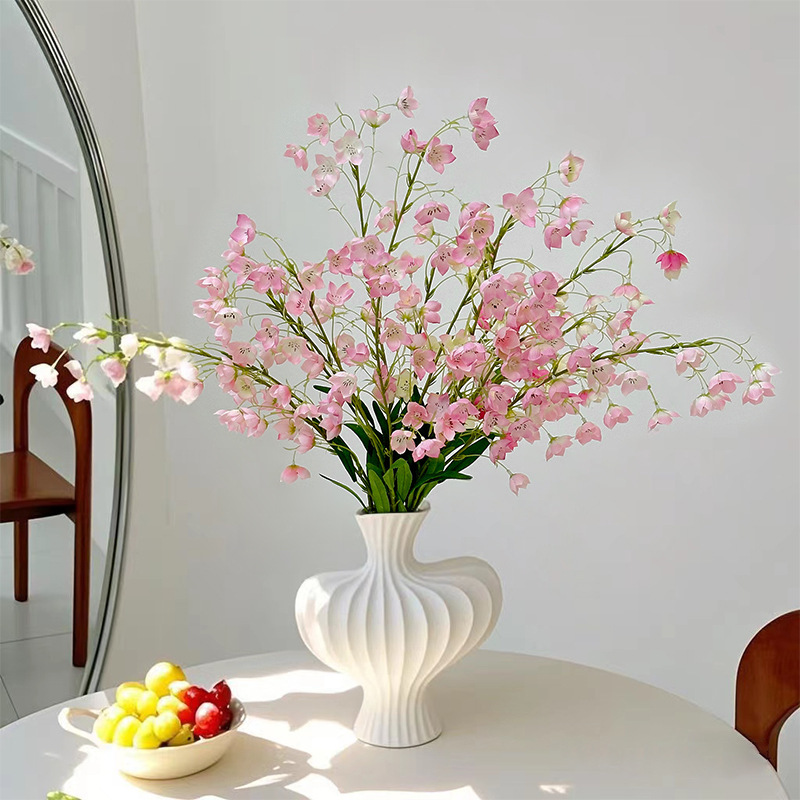 わびさびスタイルのセラミック花瓶アート装飾品ライト高級ハイエンドリビングルームモデルルームダイニングテーブル装飾花瓶花容器|undefined