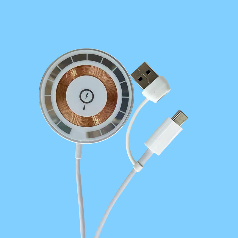 Nuevo cable de datos PD transparente magsafe magnético inalámbrico placa de carga móvil cargador inalámbrico comercio exterior al por mayor