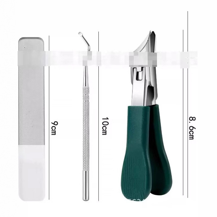 Large Opening Pointed Tip Anti-Splash Nail Groove Pliers Thick Nail High-End Nail Pliers Ear Scoop Nail File Manicure Tool Set