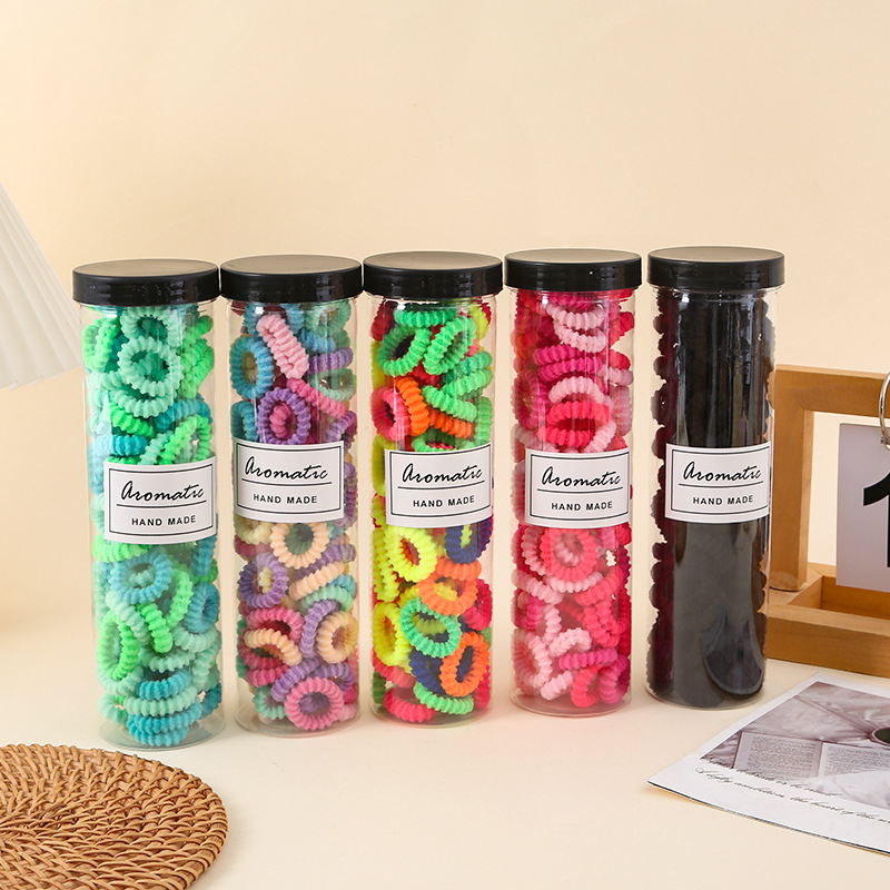 Barril de correa de goma para niños niñas trenzas toallas anillo de color caramelo para niñas pulgar anillo de pelo no lesiones cabello cuerda de bala alta
