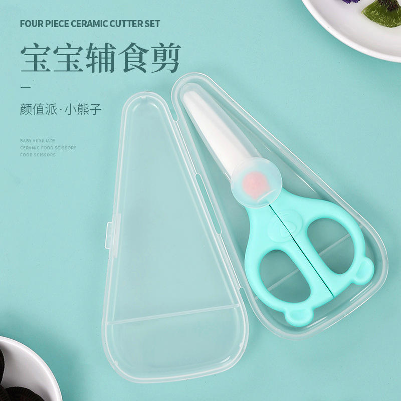Ceramic children's universal handheld food scissors for…