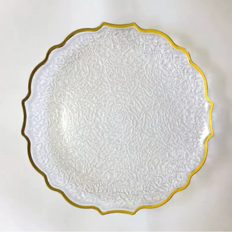 工厂直批欧式装饰塑料盘圆形平盘酒店婚庆派对主盘charger plate