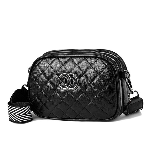 Crossbody bag women's bag  spring new style small fragrant fashion women's shoulder bag three-layer practical soft leather small square bag