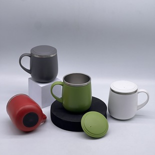 Source Manufacturer High-Looking Business Portable Handle Amazon Steel and Outer Plastic Coffee Cup 300ml Factory