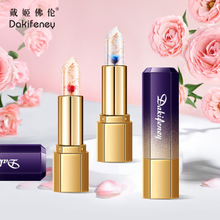 Dai Ji Buddha petal jelly color-changing lipstick transparent gold foil moisturizing moisturizing temperature-changing lipstick non-fading non-stick Cup