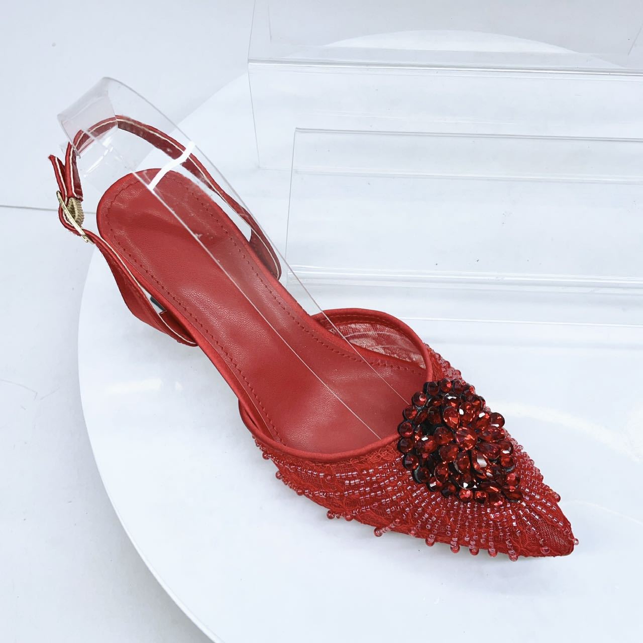 Damen Stiletto Sandaletten Mit Strass Und Clutch Set_voghion.com