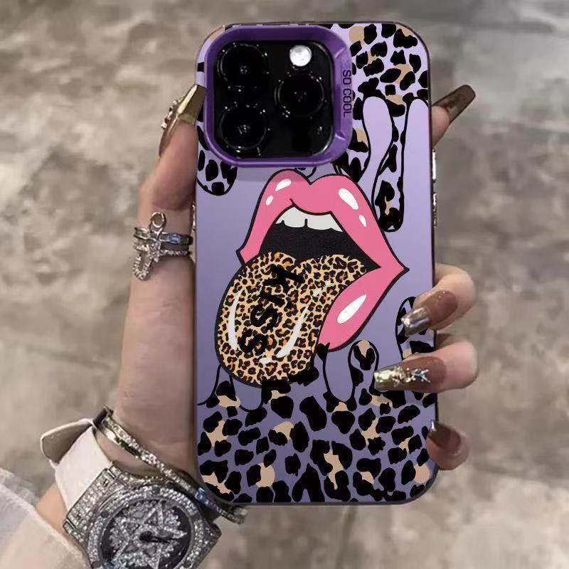 Nuevo estampado de leopardo inglés para iPhone 16 funda para teléfono móvil Apple 15promax/14 anti-caída 13pro12 Europa y América