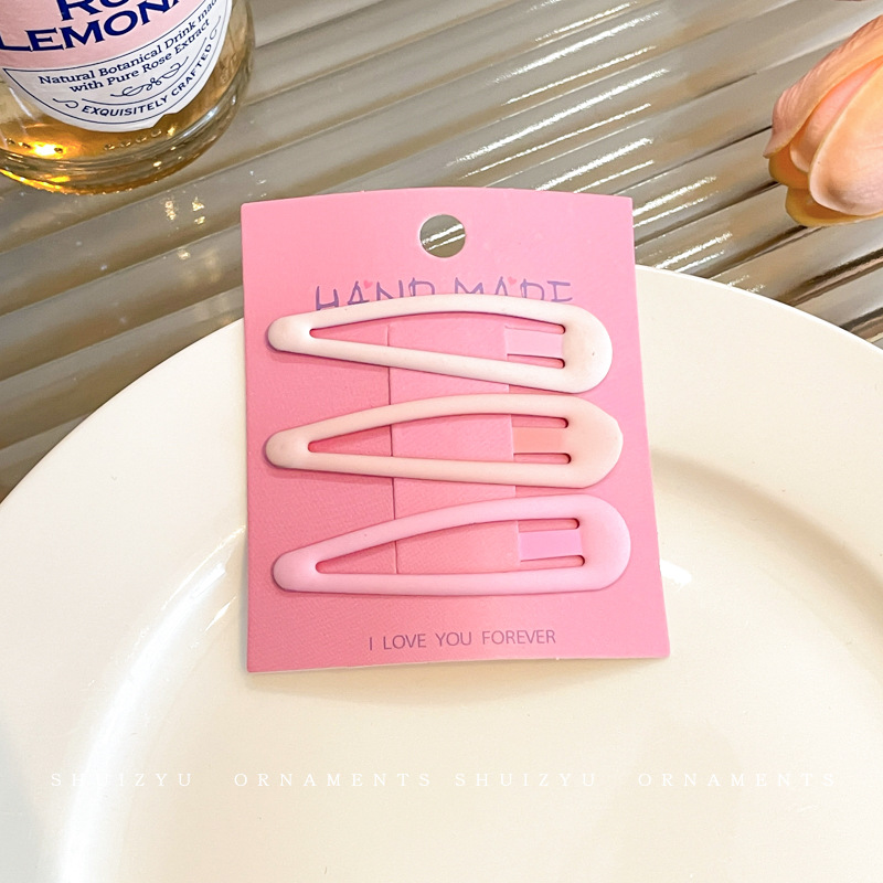Clip de cabello coreano para adolescentes frente feminina broche clip de cabello rosa pequeño clip lateral dulce lindo tocado de cabello