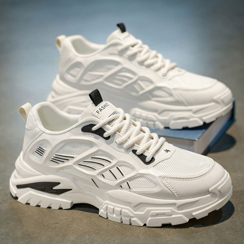 Мужская обувь весенне-осенняя новая летняя универсальная повседневная спортивная сетчатая дышащая нескользящая износостойкая модная обувь для папы, увеличивающая рост