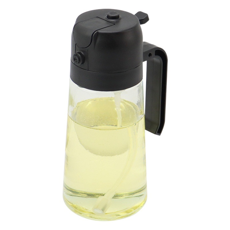 Nuevo dos en uno botella de aceite de spray condimento botella condimento olla cocina del hogar botella de aceite a prueba de fugas tanque de aceite grande