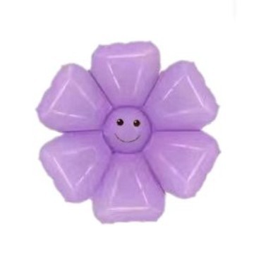 太陽の花の笑顔の花の風船は手を持って小さいデイジーの露店を持ってひまわりのアルミニウムの膜を押して空の卸売りの花を漂っています。|undefined