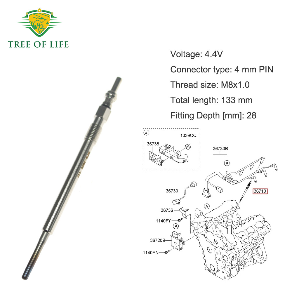 36710-3A000 36710 3A000 367103A000 is suitable for Hyundai preheating plugs