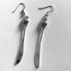 Fashionable spoon, fork, small earrings, European style, punk style