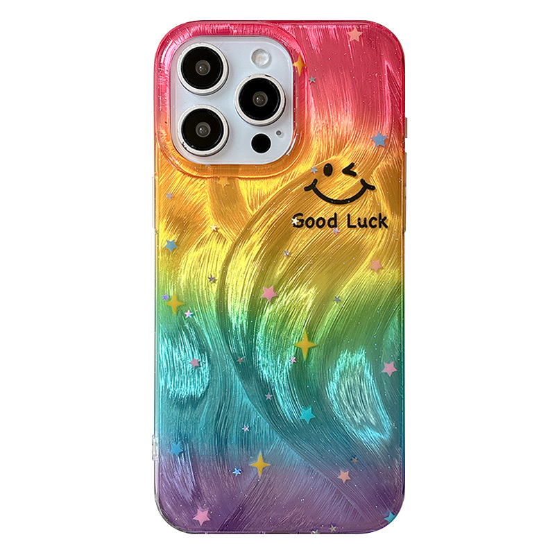 La cara sonriente floreciente de estilo ins es adecuada para la funda del teléfono móvil Apple 16ProMax 15Pro Girl Heart 14/13 New 16P