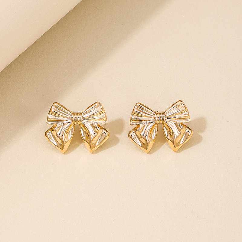 IG Style Cute Bow Knot Zinc Alloy Plating Women's Ear Studs 1 Pair display picture 4