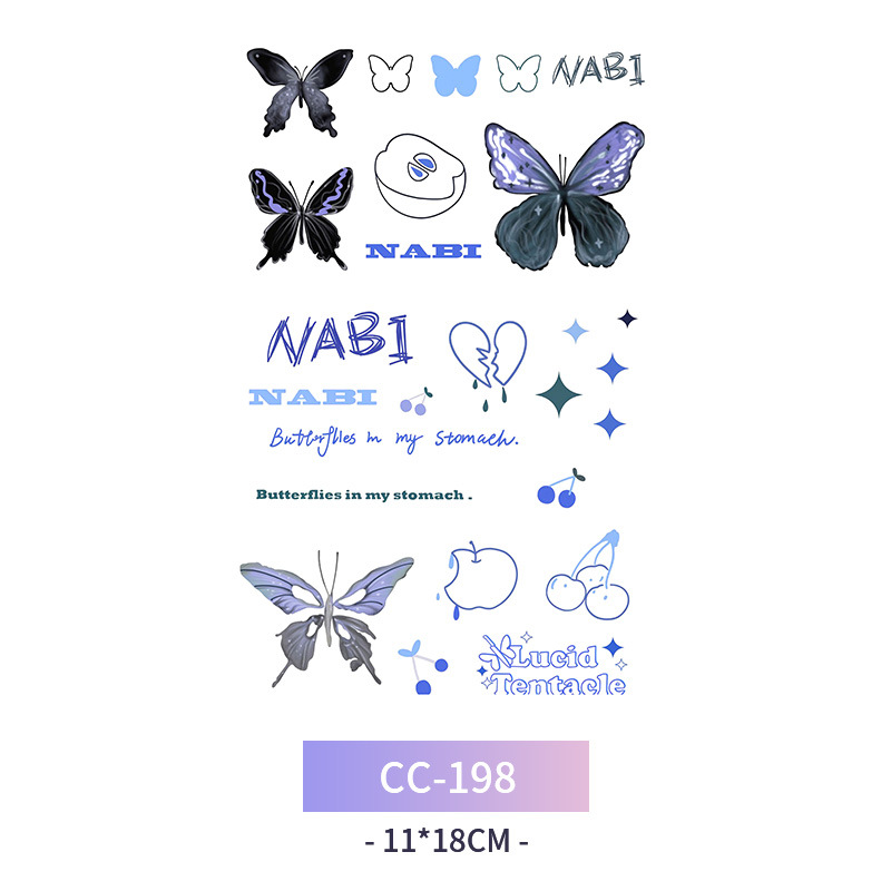 Transfronterizo en stock al por mayor de halloween colorido mariposa tatuaje pegatinas simulación sangrienta cicatriz pegatinas divertidas pegatinas impermeables