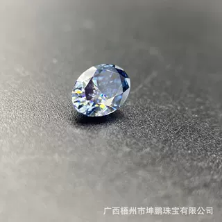 莫桑蓝钻蛋形切工原色非渡色椭圆形莫桑石GRA证书腰码vvs裸钻