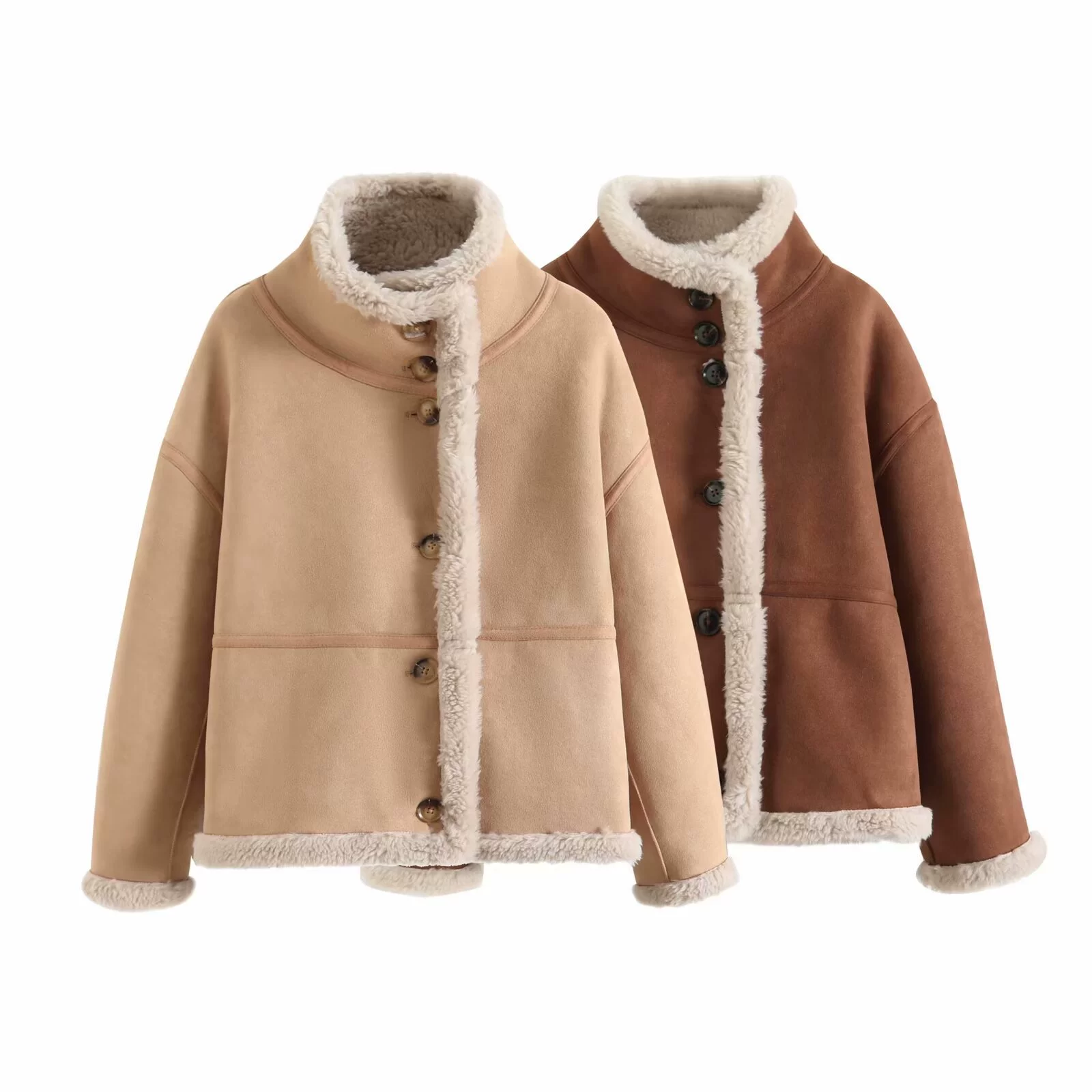 PB & ZA женская осень-зима 2024, новая повседневная модная короткая мотоциклетная куртка с рукавом реглан