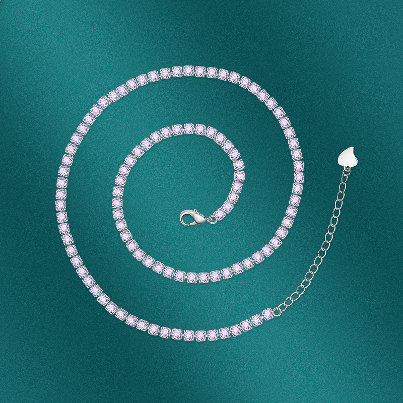 Fashion Geometric Copper Inlay Zircon Necklace 1 Piece