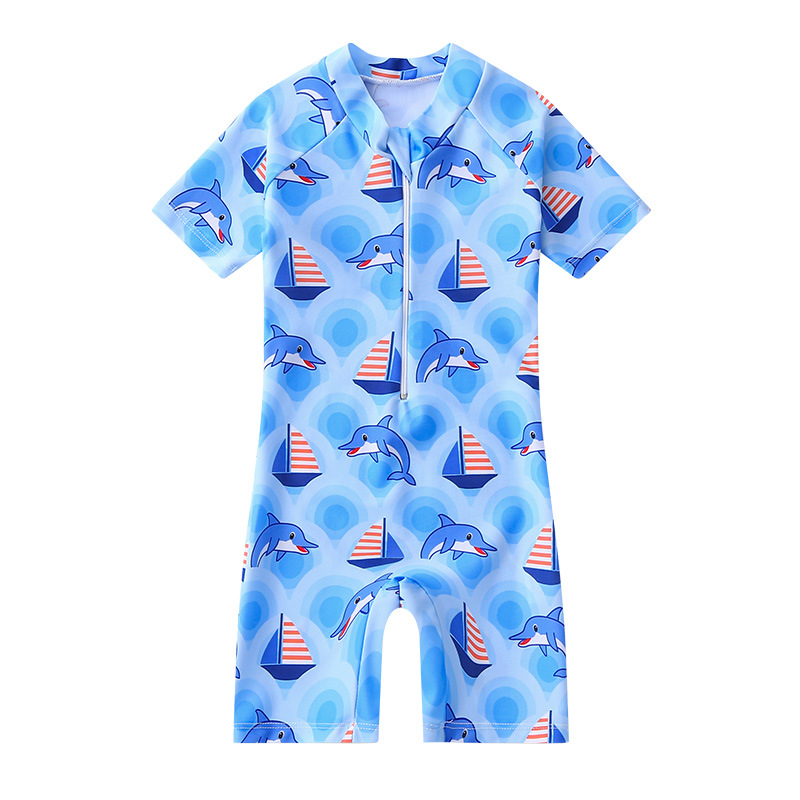 Traje de baño mono de los niños protección solar traje de surf bebé coreano dibujos animados niños traje de baño de vacaciones