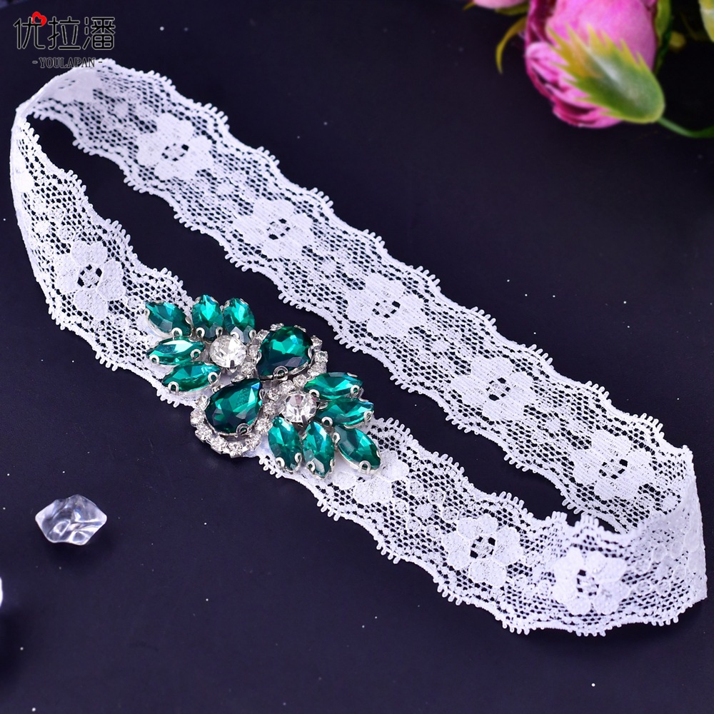 優拉潘 亞馬遜貨源性感禮服拍照配飾新娘腿帶綠色復古襪帶女 ST61