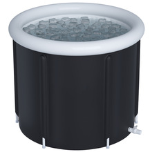 亚马逊爆款黑色冰浴桶带盖泡澡桶家用折叠浴桶保暖浴缸源头工厂