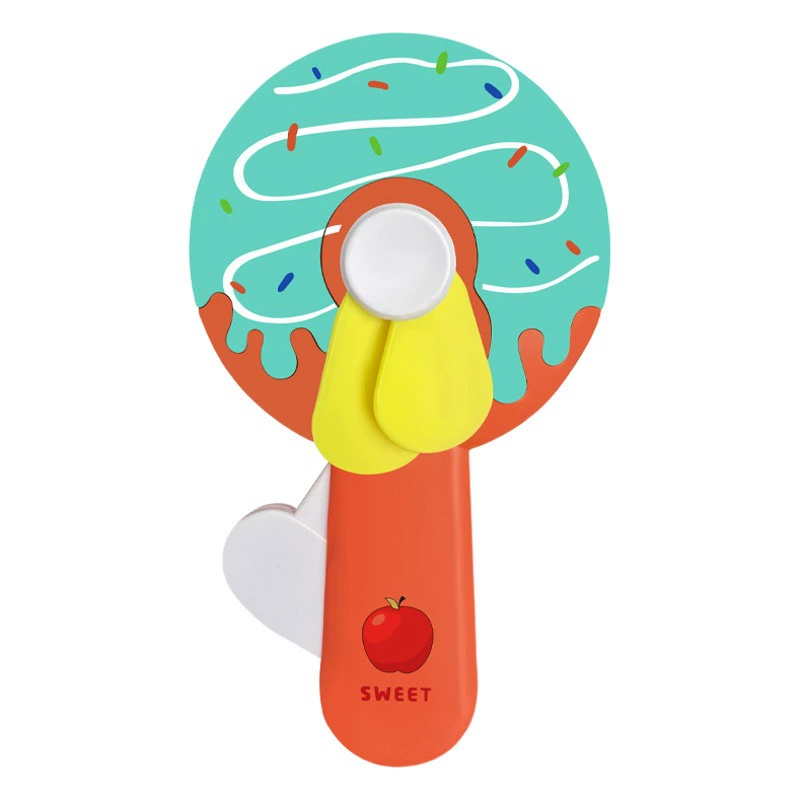 Новый пончик ручное давление небольшой вентилятор печать логотипа внешнеторговый киоск выставочный запас удобный мини-игрушечный вентилятор