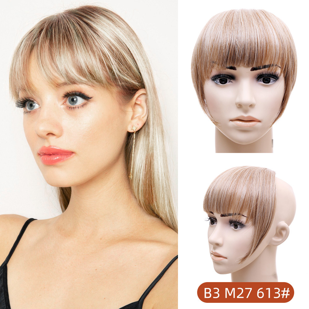 Comercio exterior peluca Liuhai pelucón mujer sin rastro fibra química cinturón de antepasados una pieza de espesamiento Qi Liuhai extensión al por mayor