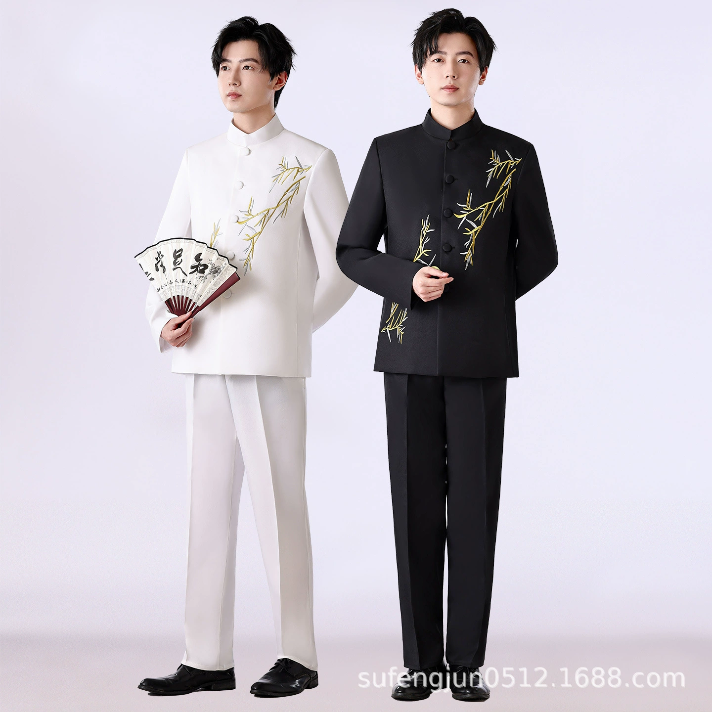 Мужской костюм Чжуншань в китайском стиле, мужской сценический костюм для национального дня и Нового года, официальная одежда ведущего певца.