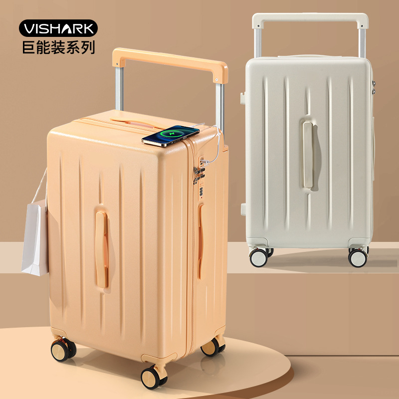 Nueva maleta de tracción ancha de moda, maleta de gran capacidad, maleta de viaje para estudiantes duradera, rueda universal para hombres y mujeres