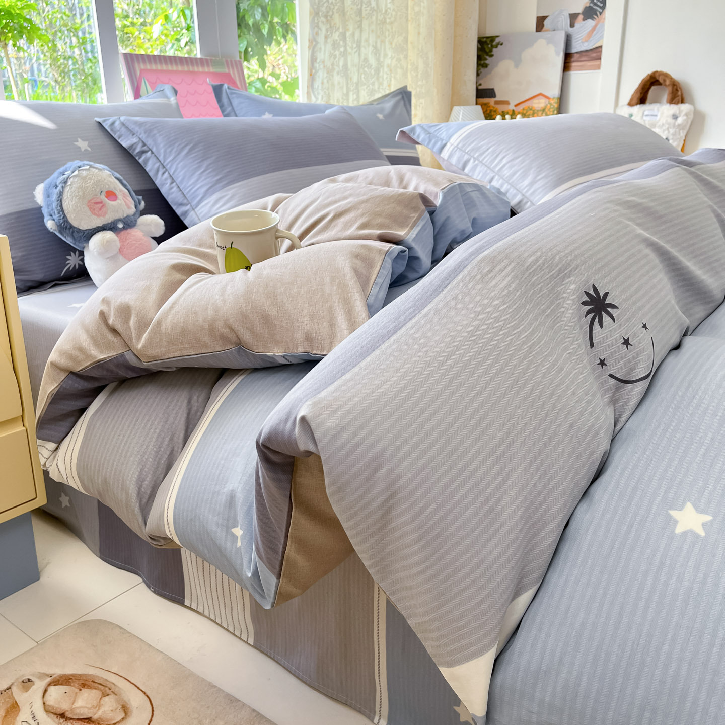 ins cubierta de edredón de algodón 150x200x230 cubierta de edredón de algodón 1m5 conjunto de edredón de cuatro piezas