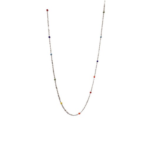 Retro Rainbow Beans Bead Necklace for Women Dopamine Minimalist Unique Design Clavicle Chain Fashion Necklace Accessory