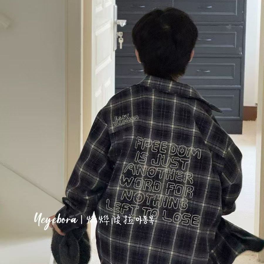 Camisas a cuadros de otoño 2025 nuevo estilo casual versátil chico guapo camisa coreana chaqueta de moda chico grande