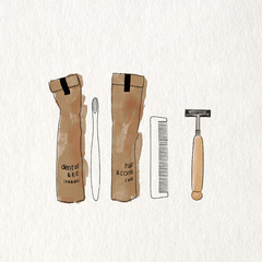 Water Glue Kraft Paper Hotel Bamboo Disposable Toothbrush Toothpaste Wooden Shaver B&B Room Toiletries Set