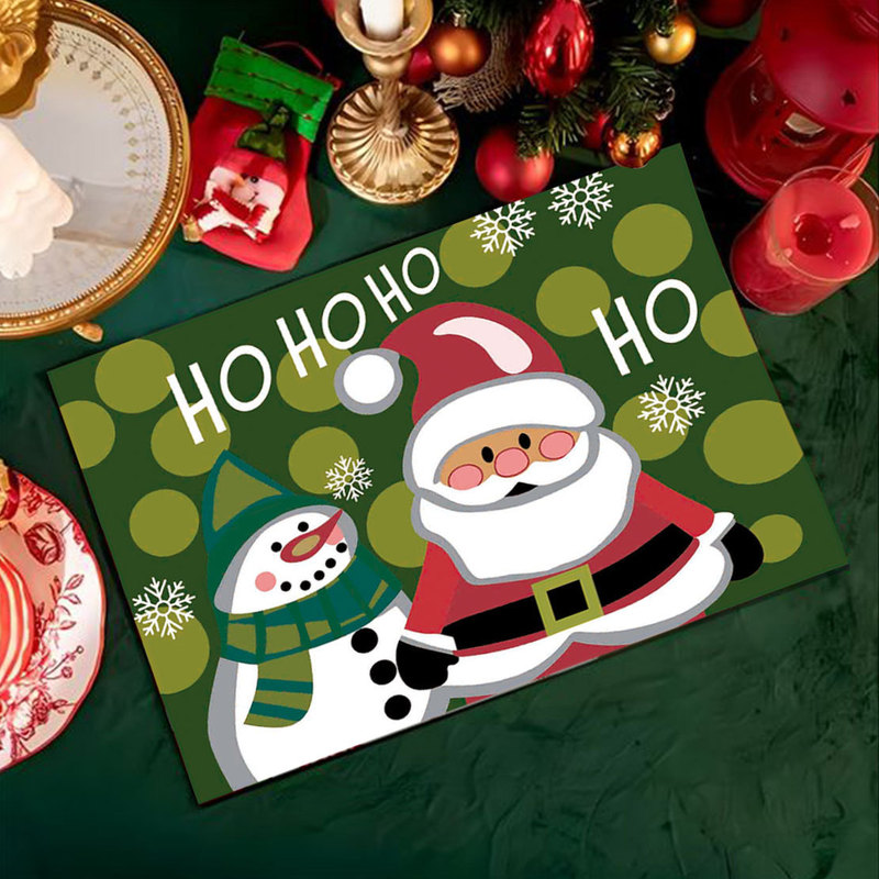 売れ筋のクロスボーダークリスマスデコレーションプレースマット、新しいホリデー食器断熱マット、リネン防汚洋食プレースマット|undefined