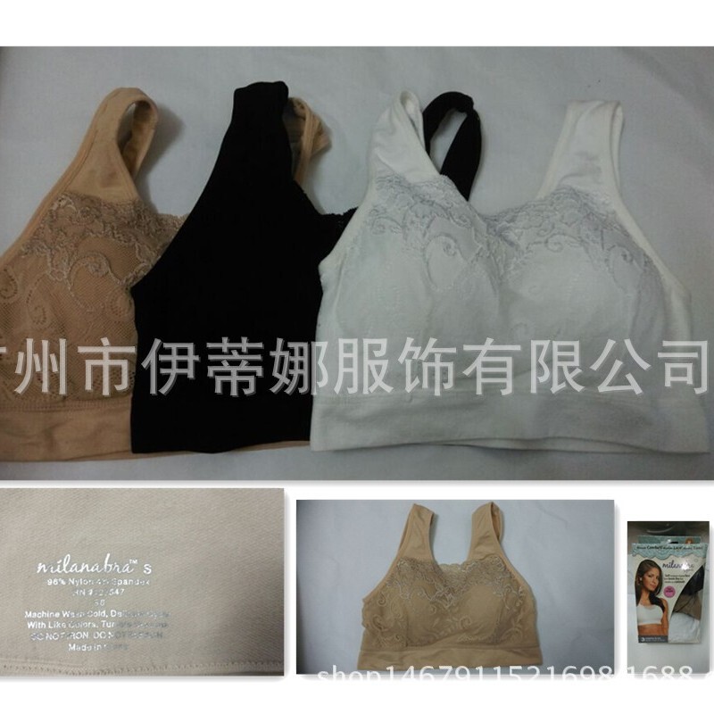Lace Sport BRA European and American TV Shopping Traceless Anti-walking Lace Double-layer Sports BRA